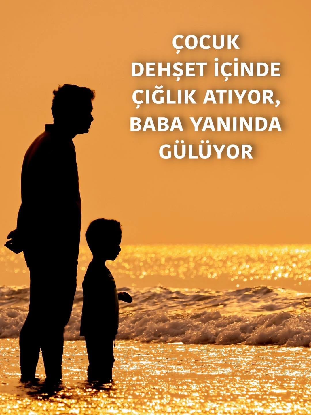 ÇOCUK DEHŞET İÇİNDE ÇIĞLIK ATIYOR, BABA YANINDA GÜLÜYOR yazısından bir görsel
